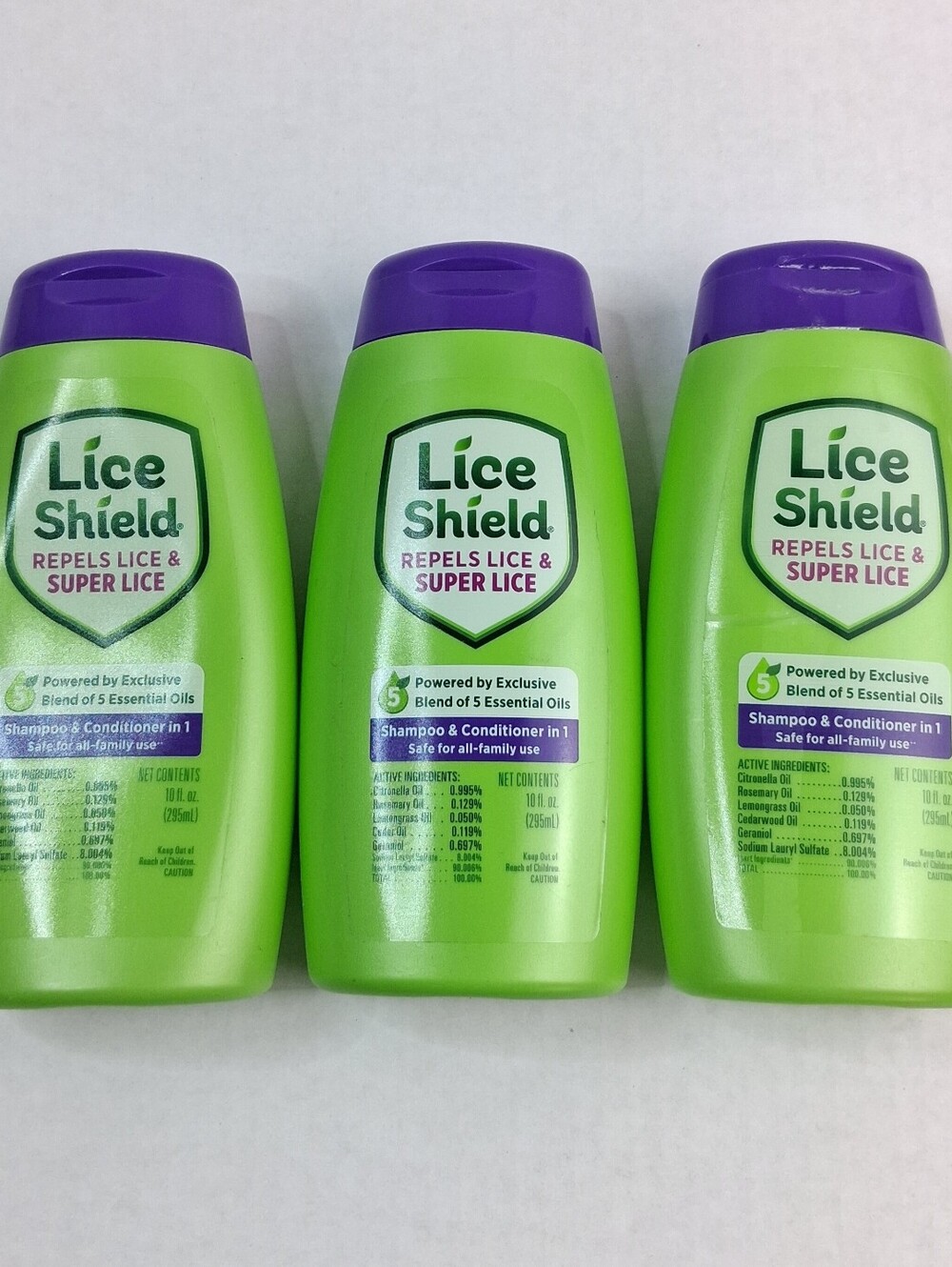 Lice Shield Repels Lice Shampoo & Conditioner Lot of 3